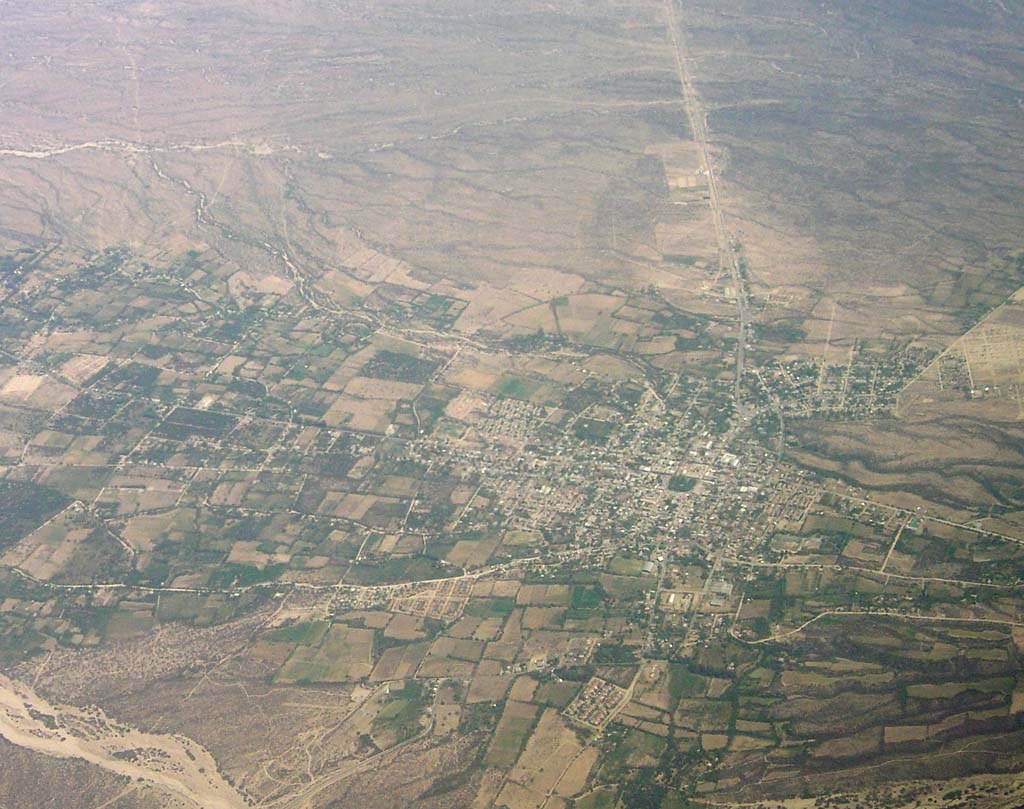 Aerial view of Andalgalá and its surroundings