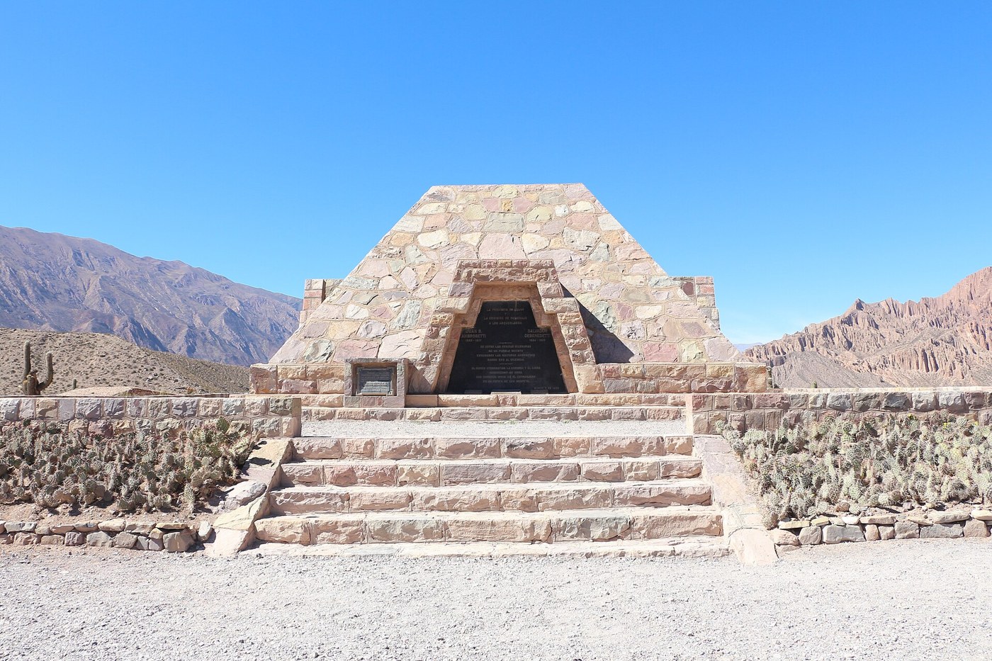 Monument at the Pucará de Tilcara, part of the site's modern intervention