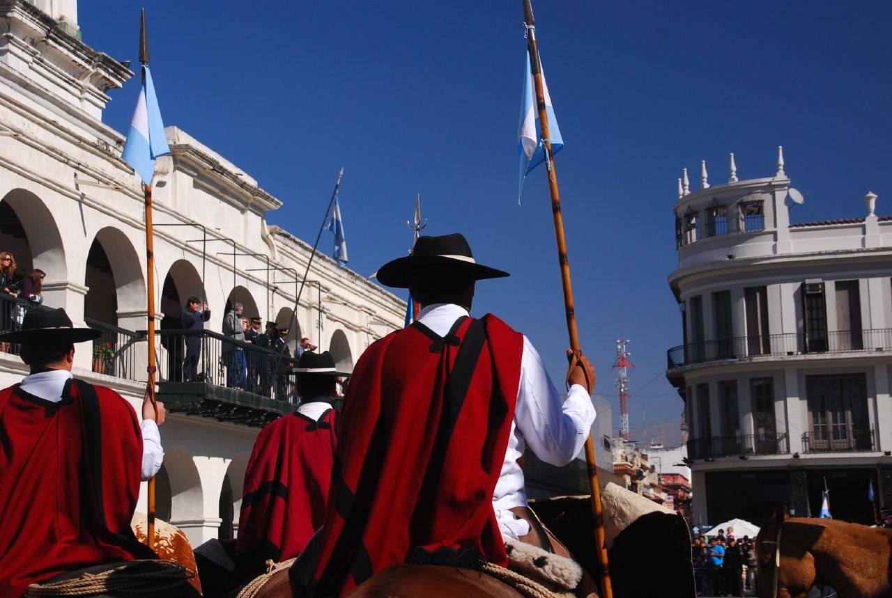 Ponchos worn at a gathering in Salta