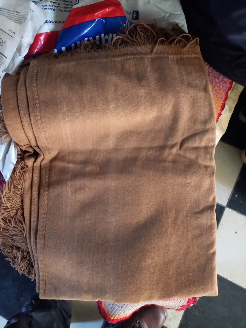 Textile woven on a rustic loom