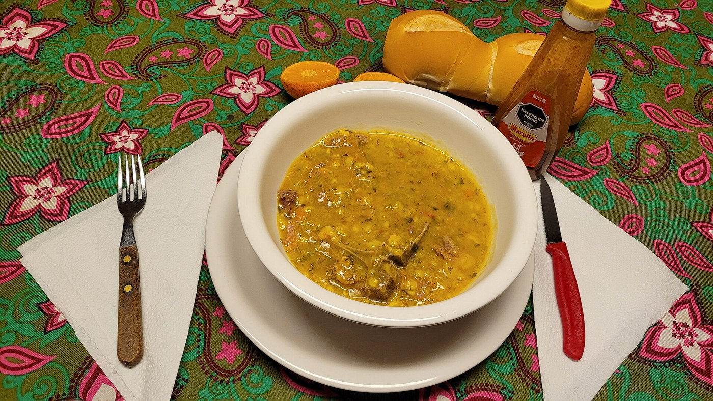 Argentine locro served in a bowl